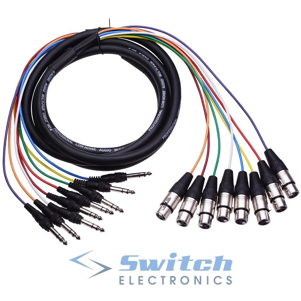 Switch Electronics Câble Serpent XLR 8 Voies 6.35mm Rallonge Audio 3m 5m 2m - Photo 1/1