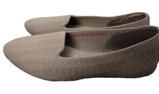 Skechers Cleo Brown/Taupe Knit Ballet Flats Slip On Shoes Womens Sz 9