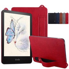 For Kindle Paperwhite 2024/Fire 7/Scribe /HD 8/HD10 Leather Case with Hand Strap