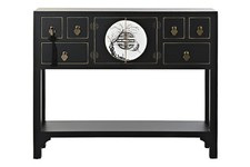 CONSOLLE CINESE NERA ORIENTALE DECORATA DESIGN CHIC cm 95 x 25 H80