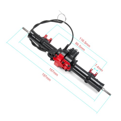 Metall Vorder- + Hinterachse mit Differentialsperre für 1/10 D90 RC Crawler Auto - Bild 28 von 36