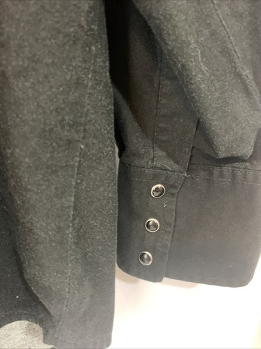 Camicia vintage Wrangler Country Western Aztec nera perla bottoni a pressione XL 90 - Foto 6 di 12