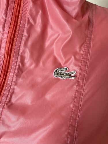 Vtg Izod for Her Lacoste Outerware Large Pink Zip Windbreaker Rain Jacket Sz L - Picture 3 of 12