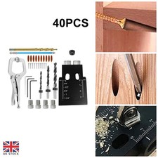39pcs/Set Silverline Pocket Hole Screw Jig Woodworking Guide Drill Angle Locator