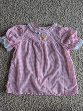 Vintage 1978 McDonalds By Stevie Togs Pink Gingham Button Back Girls Peasant Top
