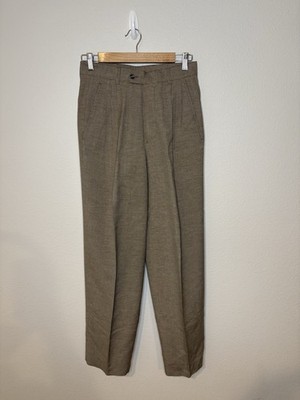 Zanella Men's Trousers W28 L30 Italian Pleated Viscose Cotton Houndstooth