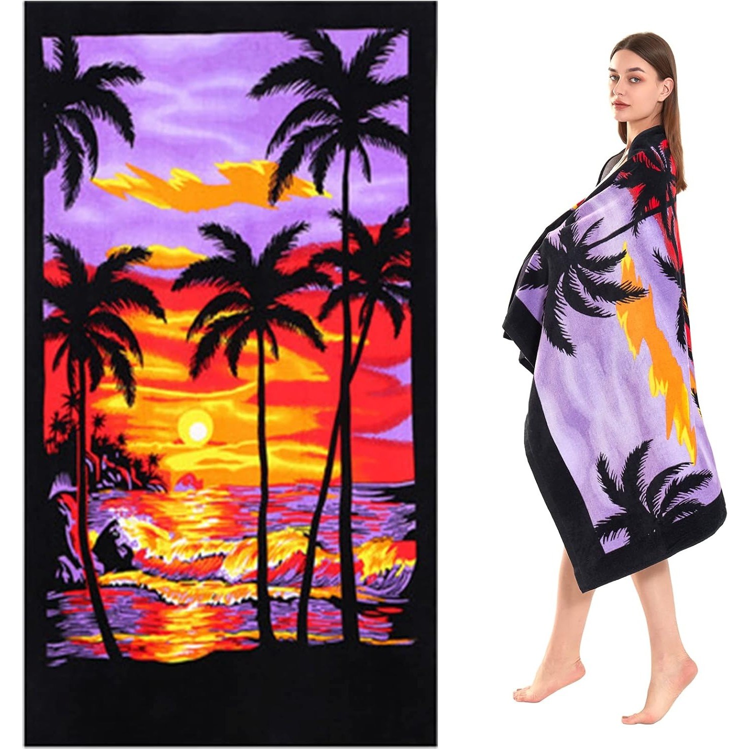 ,high Absorbent,soft Plush Beach Towels For Adults Mens Wome