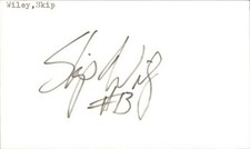 Skip Wiley Signed 3x5 Index Card Cut Autograph Den