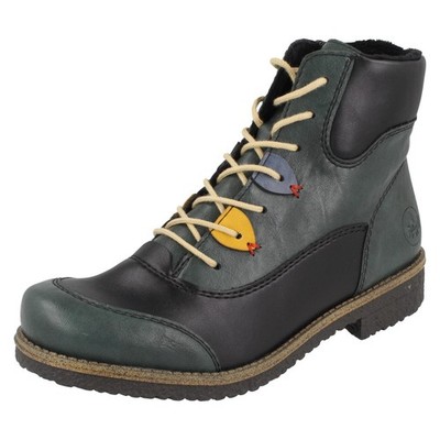 Damen Rieker Freizeit Schnürstiefeletten mit kleinem Blockabsatz 73510
