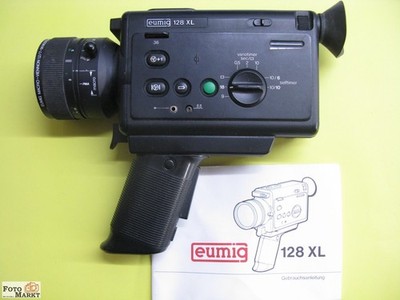 Eumig Super-8 Filmkamera 128 XL - Objektiv Macro-Viennon 1,2/7-56 mm - lesen