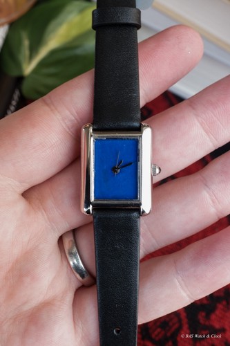 Reloj de cuarzo Tank para mujer - Pintado a mano esfera azul Easy Klein - Único en su clase - Imagen 2 de 9