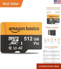 512GB MicroSDXC Card   Up to 200MB/s, Waterproof  Shockproof, Adapter Included