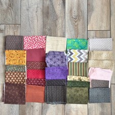 Fabric Scrap Bundle 1 Lb 10 oz Mixed Lot 6 Various Sizes and Prints As Photoed