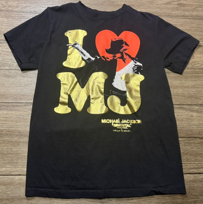 I Love MJ Michael Jackson Immortal World Tour Cirque De Soleil Black T Shirt M