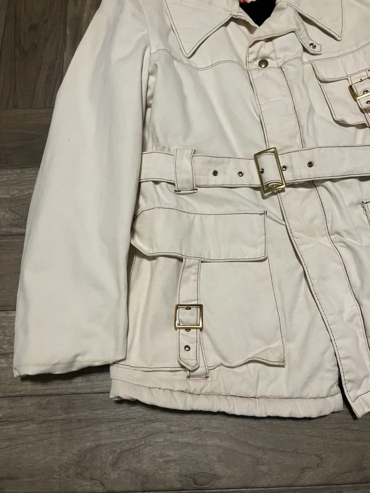 Vintage 60s Bantamac Mod Style Jacket Cotton Canvas Men’s Medium Belted  - Image 4 of 4