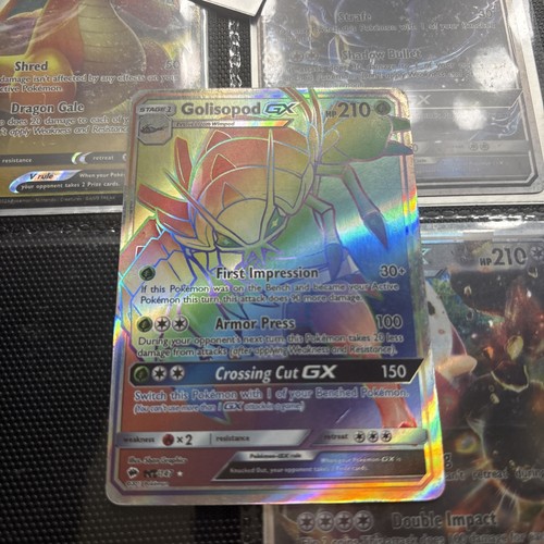 Pokemon Card Golisopod GX 148/147  Burning Shadows Rainbow Secret Rare NM