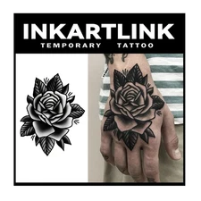 Large Semi Permanent Tattoo 2 Sheets Adult Art Waterproof Peony Flower Design