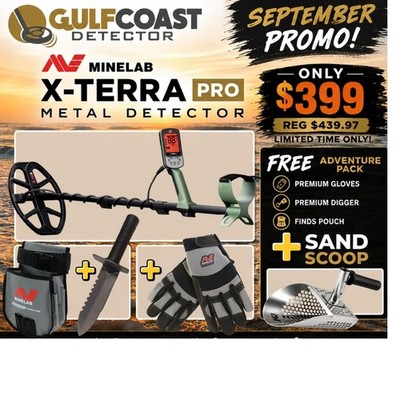 Minelab X-TERRA PRO Metal Detector Adventure Pack & Sand Scoop