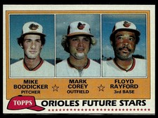 Mike Boddicker / Mark Corey / Floyd Rayford *ROOKIE CARD* (RC) 1981 Topps #399. rookie card picture