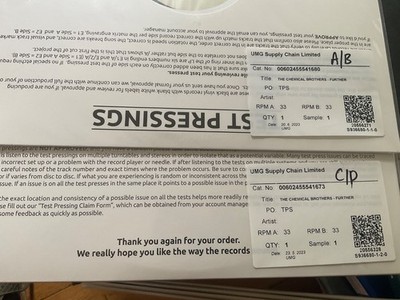 The Chemical Brothers - test pressing ultra rare FURTHER white label studio copy