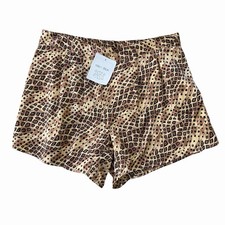 NWT Vintage 90 s Silk Shorts, Leopard Print Size 36