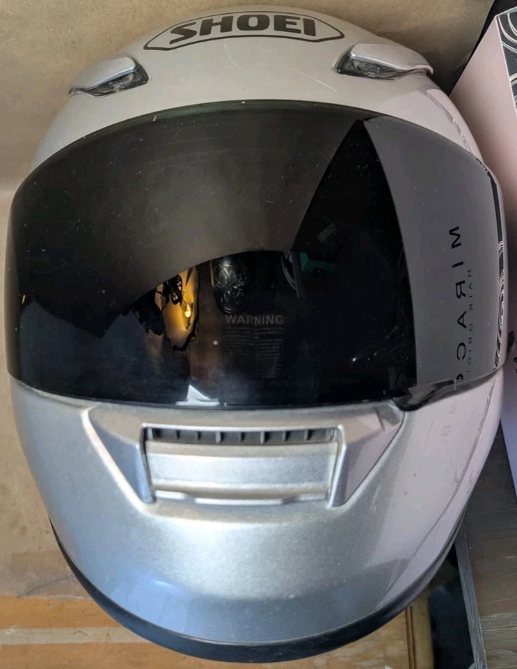 Capacete prata Shoei RF-1100 ponto snell aprovado: 2 viseiras de bloqueio: tamanho XXL 7 7/8-8 - Imagem 4 de 4