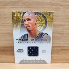 2001-02 Fleer Force True Colors Reggie Miller Game Worn Jersey Card Pacers TC-RM