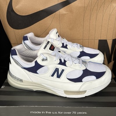 Clean New Balance 992 Made in USA White Navy NB M992EC Size 13 Men’s New Balance 992 Made in USA White Navy NB M992EC Size 9.5 | eBay main image 3