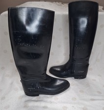 Aigle Coupe Saumur Black Rubber Riding Boots Size 6.5