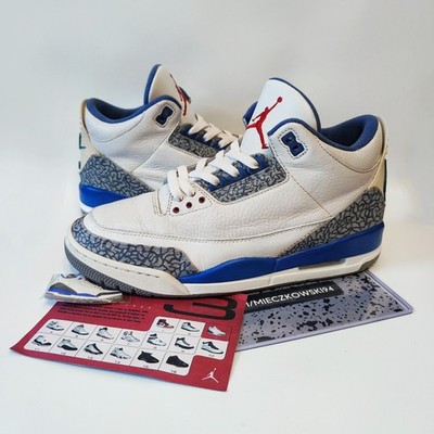 Size 10 - Jordan 3 Retro True Blue 2001 136064-141 not IF4396-102 reimagined