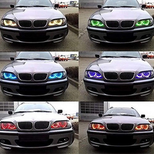 RGB Cotton LED Angel Eyes Lamp Halo Ring Car Headlight Fits BMW E36 E38 E39 E46 - Picture 3 of 11