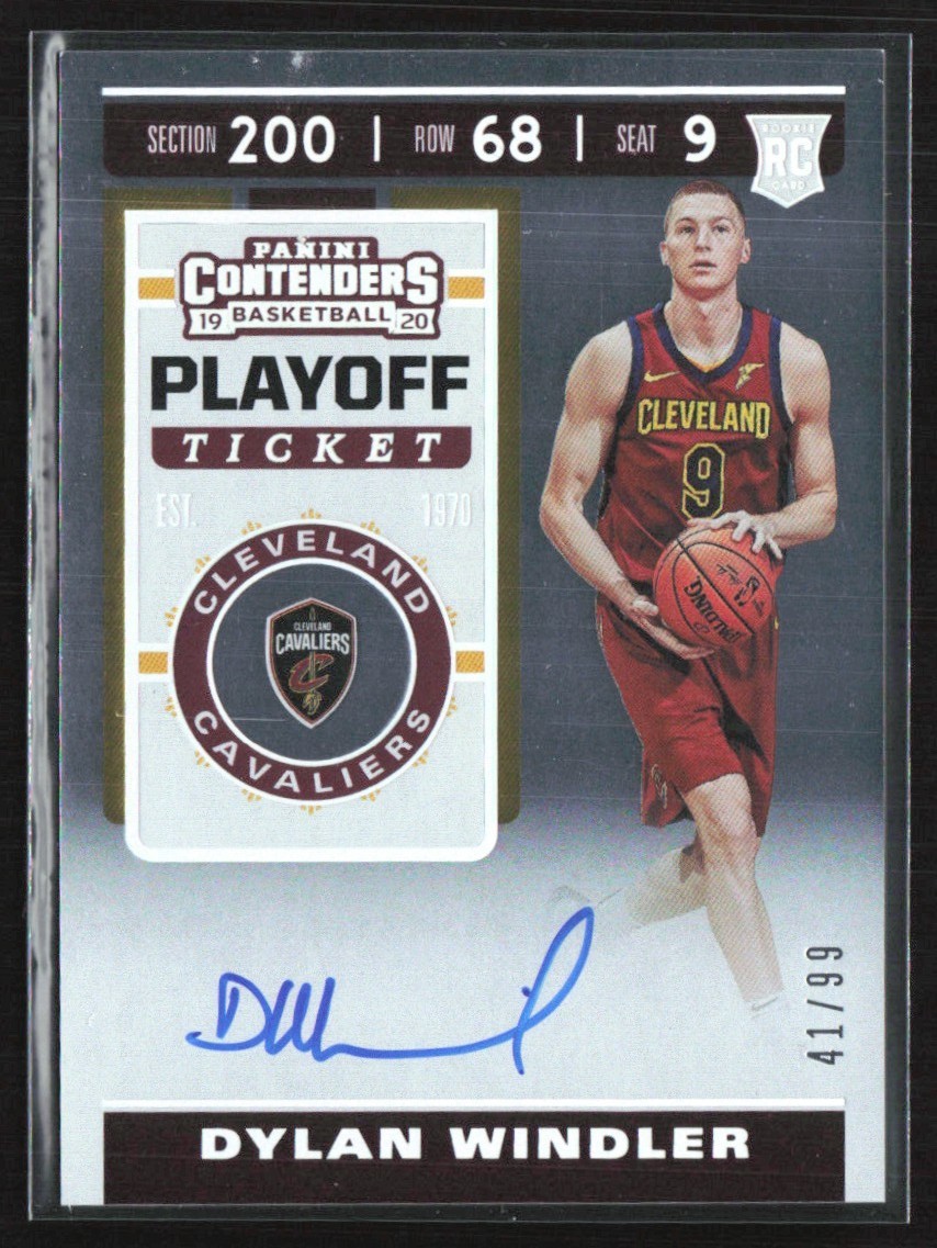 Dylan Windler 2019-20 Panini Contenders Playoff Ticket RC Auto /99 #129