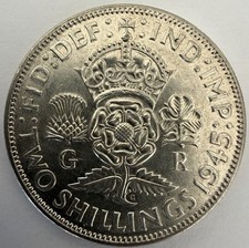 George VI 1945 Silver Florin VF – 11.31g (A20)