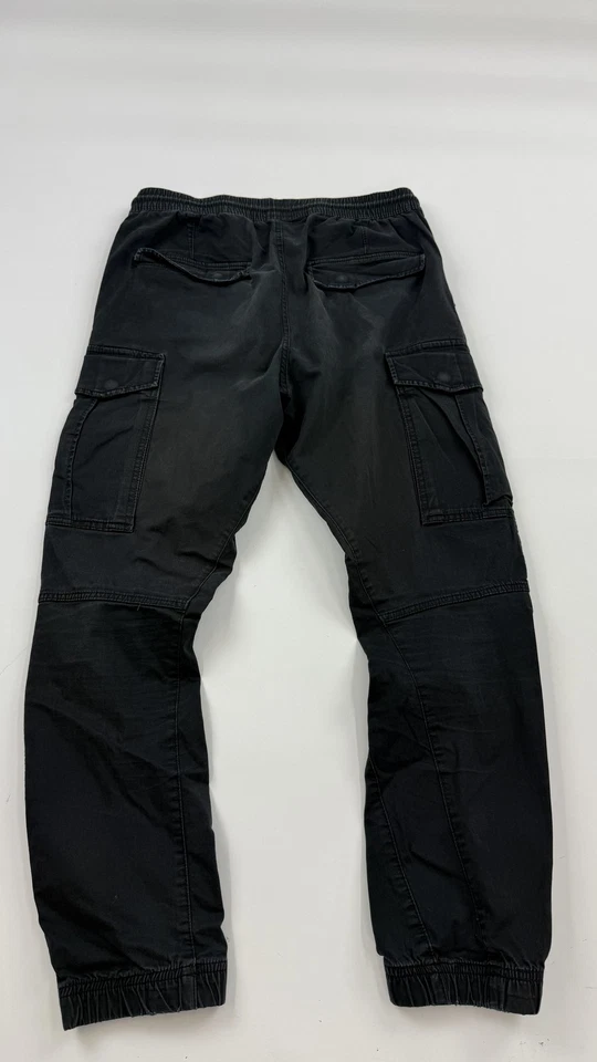 H&M Pants Mens Small Black Cargo Jogger Elastic Waist Drawstring Elastic Cuffs - Image 4 of 4