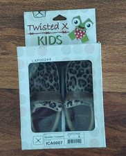 New 7M Twisted X Infant Bomber/Leopard Honey  Black Driving Moc Shoes ICA0007