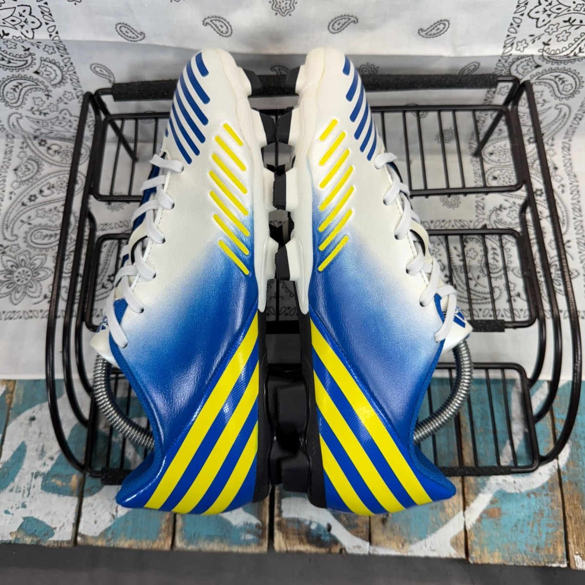 Rare Adidas Predator Blue White Neon Yellow Soccer Cleats adidas Predator Elite Laceless Firm Ground - Crystal Sky/Ray  main image 2