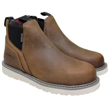 Wolverine Trade Wedge Romeo Steel Toe Chelsea Work Boots Size US 10M Brown XEH