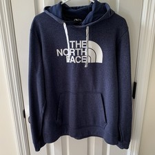 The North Face Mens Blue Heather Half Dome Logo Pullover Hoodie Size Medium