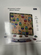 Alphabet Number Shape Animal Dinosaur Wooden Peg Puzzle Toddlers w/ Flashcards