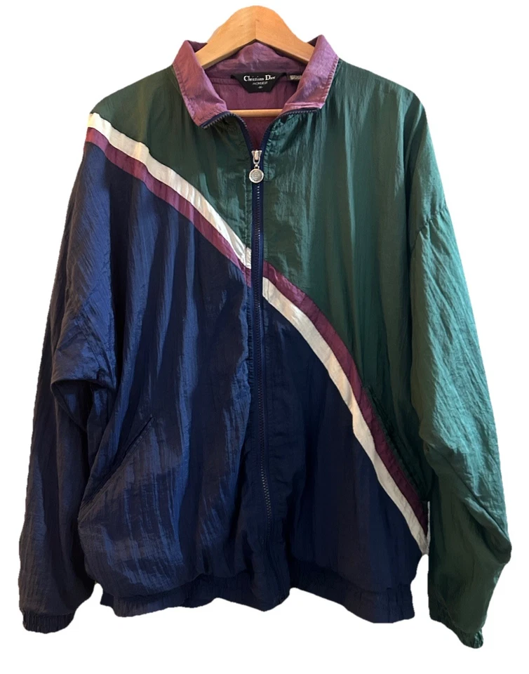 Juego de Pista Christian Dior Monsieur Años 90 De Colección, Mediano, Cremallera Completa Retro Bloque de Color Foto 2 de 4