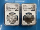 2024 SILVER PEACE & MORGAN DOLLAR NGC MS70 FIRST DAY ISSUE JOHN MERCANTI SIGNED