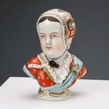 Mezzobusto di Bambina Antico Porcellana di Chelsea XIX Secolo Originale
