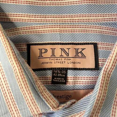 Thomas Pink Hemd 16,5 35 Jermyn Street London blau gestreift French Cuff klassisch - Bild 5 von 10