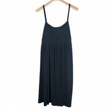 Calvin Klein Pleated Back Tie Black Dress Spaghetti Straps Stretch Size 14