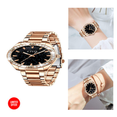 CIVO Damenarmbanduhr Edelstahl Sternenhimmel Quarz 36mm