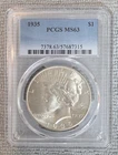 1935 Peace Dollar Ms63 Pcgs