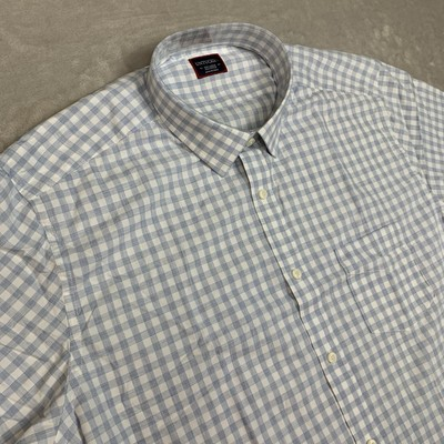 #ad #ad UNTUCKit Clarke Shirt Mens 2XL XXL Blue Gingham Check Button Up Short Sleeve $29.95