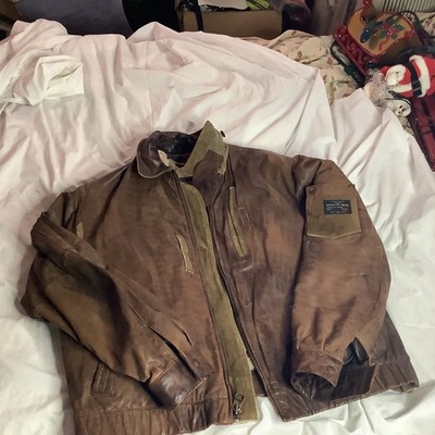 [RARE] VTG ADVENTURE BOUND LEATHER BOMBER JACKET 80,S BLACK LABEL SZ M LINING 