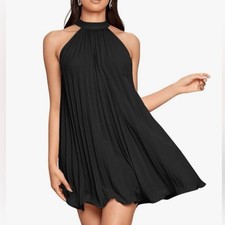 ASOS Halter Tie Neck Low Back Pleated Midi Dress Size 10 NWT