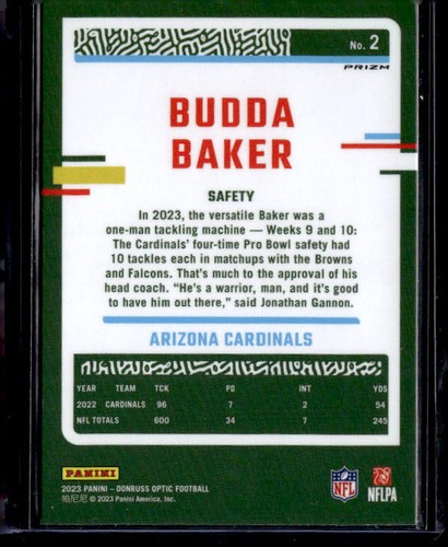2023 Donruss Optic #2 Budda Baker Holo Cardinals - Bild 2 von 2